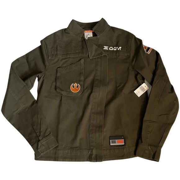 Disney Other - Disney Parks Star Wars Galaxy’s Edge Resistance Rebel Logo Jacket Green Utility